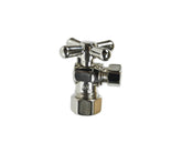 Brass Cross Handle with 1/4 Turn Ball Valve - Lead Free - Angle (1/2" Compression)